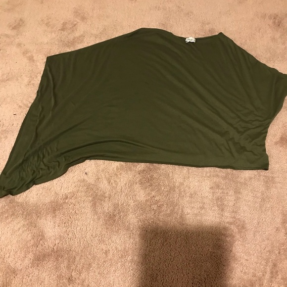 Tops - Olive Green Women's Top, can be tied on one side
